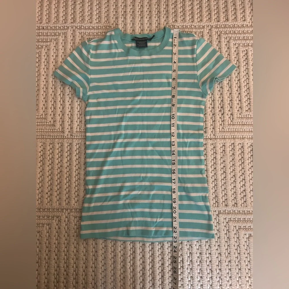 Polo Ralph Lauren Women’s S/P Preppy Sporty Blue White Striped Cotton Blouse Top - Picture 8 of 15